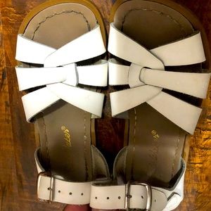 Gently Used Girls- Size 11 Salt Water Sandals - White!